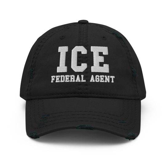 Discover Ice Federal Agent Hat (Embroidered Distressed Dad Cap)