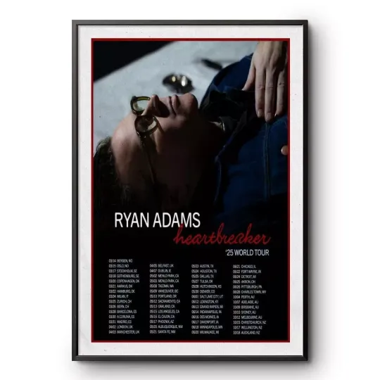 Discover Ryan Adams Heartbreaker World Tour 2025 Poster