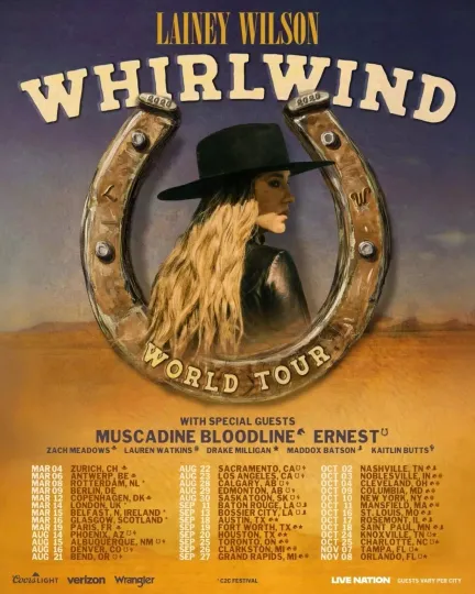 Discover Lainey Wilson 2025 Tour Poster