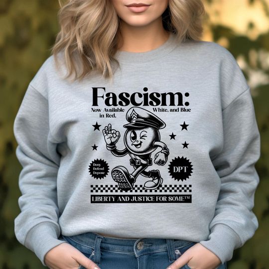 Discover Retro Funny Anti Trump Anti Fascism Sweatshirt, Retro Irony Anti Fascist Sweatshirt