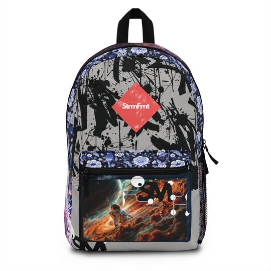 Discover Backpack, Trendy Street Art Collides with Space Exploration Design, Graffiti Backpack