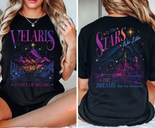 Discover Velaris City Of Starlight Double Sided T-shirt, The Night Court T-shirt