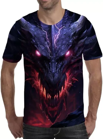Discover Dragon Men T Shirt 3D Printed Short Sleeve T-Shirt