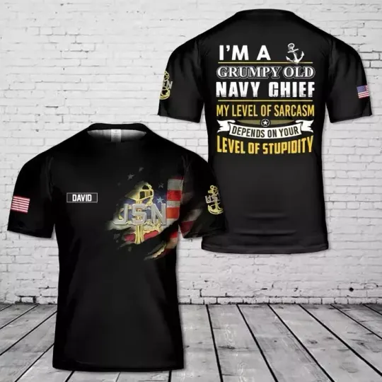 Discover Custom Name US Navy Chief All Over Printed Shirt 3D Shirt
