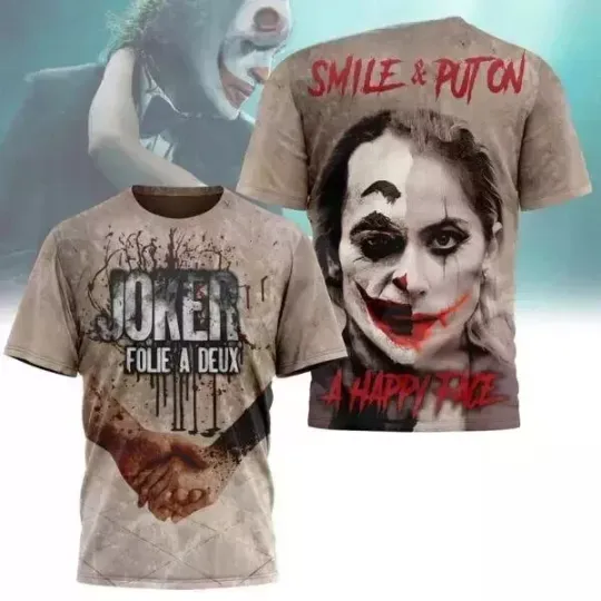 Discover Joker Folie A Deux Smile And Puton A Happy Face 3D T-Shirt