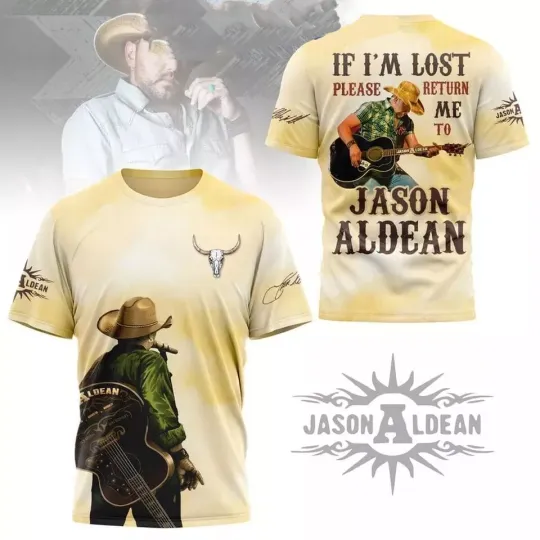 Discover Jason Aldean If I’m Lost Please Return Me To Jason Aldean 3D T-Shirt