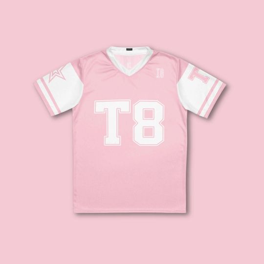 Discover Tate Mcrae Pink & White Football Jersey, Tate Concert Clothes