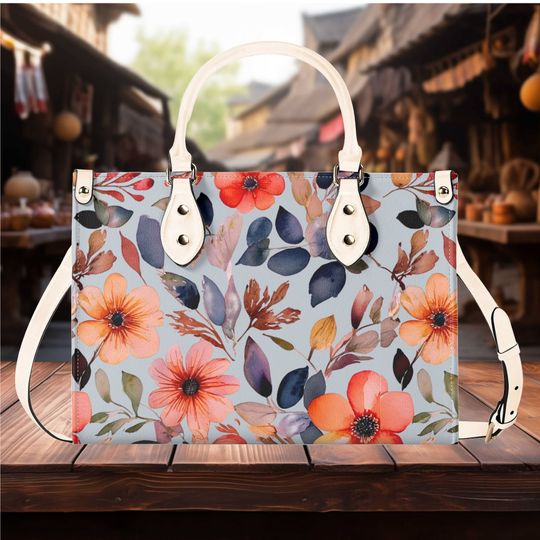 Discover Botanical garden of flowers Leather Bags, Gift for Her