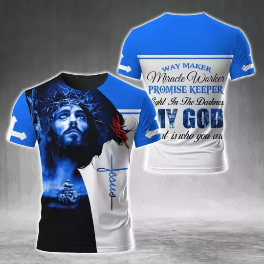 Discover Jesus The Light In The Darkness Christian Gift AOP Shirt 3D T-Shirt