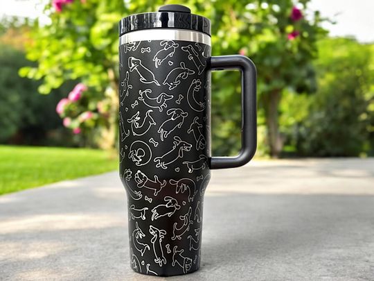 Discover Dachshund 40oz Laser Engraved Stainless Steel Tumbler, Wiener Dog Lover
