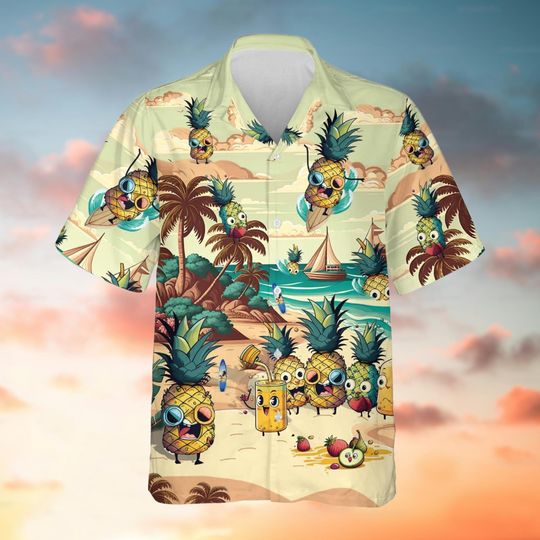 Discover Pineapple Summer Beach Hawaiian Shirt, Fruit Summer Shirt
