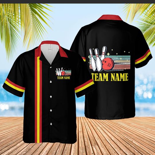 Discover Personalized Retro Bowling Hawaiian Shirt, Custom Name