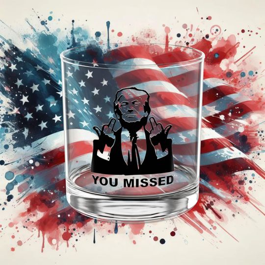 Discover Trump Rocks Glass | You Missed Trump 10oz Glass |
