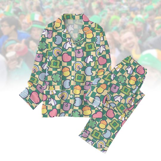 Discover St Patrick's Day Pajamas Set, Irish Day Pajamas Family, Lucky Symbol Pajamas Women