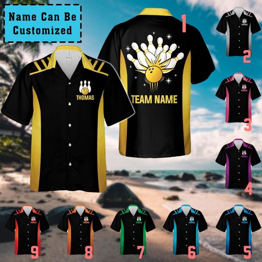 Discover Personalized Retro Bowling Hawaiian Shirt