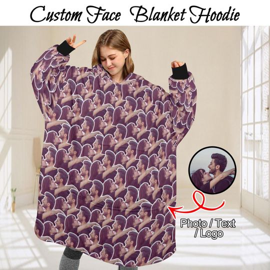 Discover Custom Photo Hoodie Blanket, Personalized Hoodie Blankets with Pictures