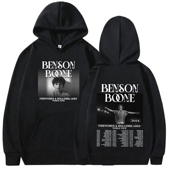 Discover Benson Boone Tour Hoodie - Fireworks & Rollerblades 2024 Concert