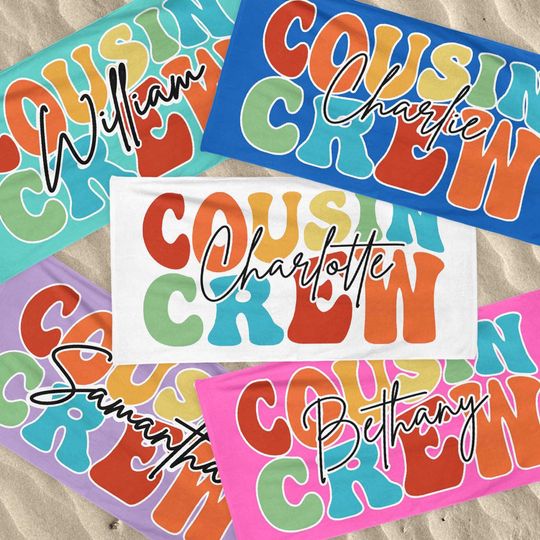 Discover Cousin Crew Beach Towel, Summer Beach Gift For Cousin