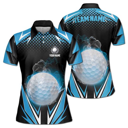 Discover Personalized Blue Lightning Pattern Passion Golfer Polo Shirt