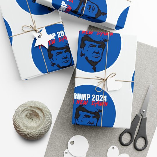 Discover Wrapping Paper, Political Gift Wrap for Trump Supporters, Patriotic USA Present Packaging, Election Day Craft Supplies