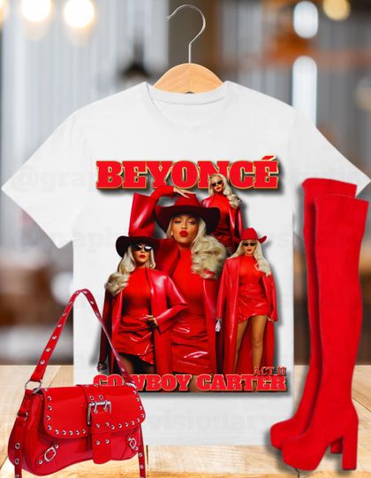 Discover Template : Beyonce Red Graphic T-Shirt- Cowboy Carter