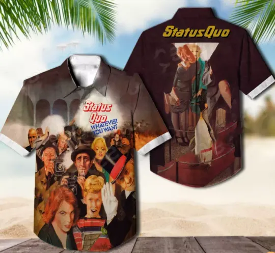 Discover Status Quo Whatever You Want Album Cover Hawaiian Shirt