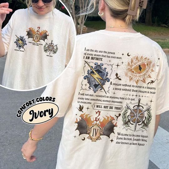 Discover Fourth Wing Iron Squad Two Sided tshirt