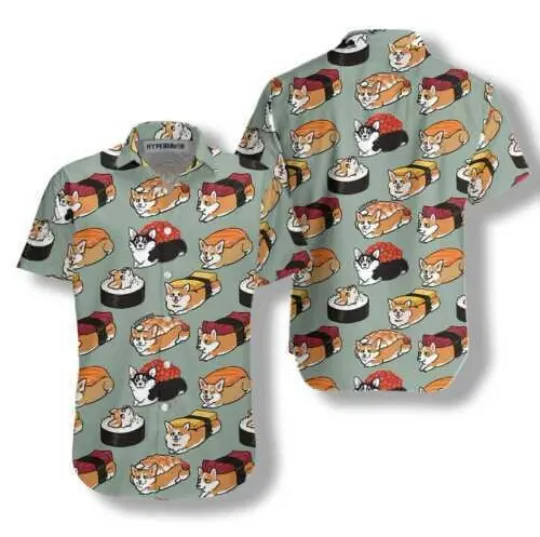 Discover Sushi Corgi Dog Lover Hawaiian Shirt