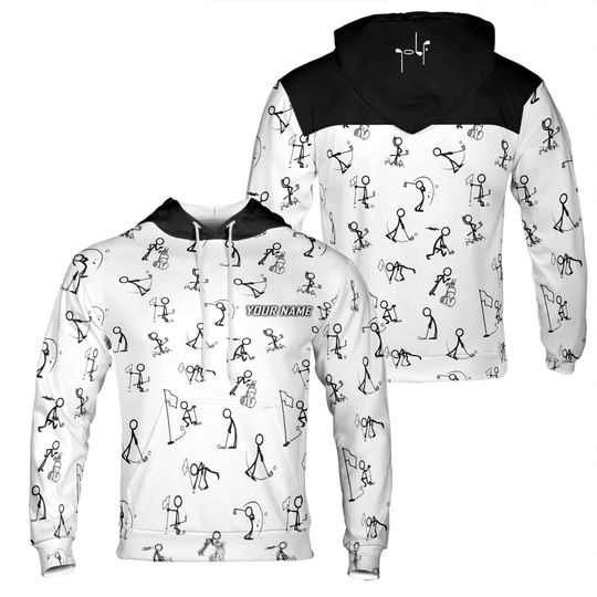 Discover Customize Name Funny Golf Stick Icon Golfers Hoodie