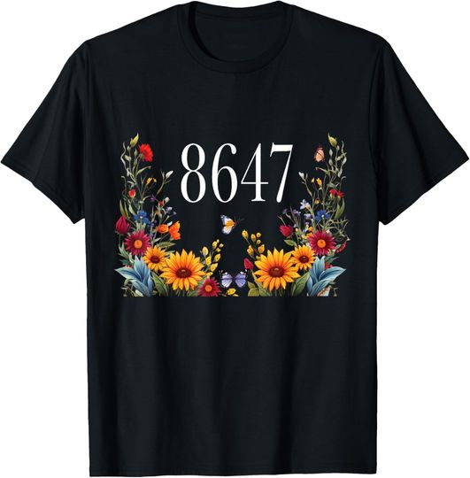 Discover Vintage 86 47 Anti-Trump Flower President T-Shirt