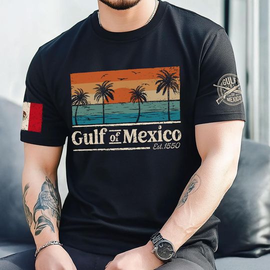 Discover Gulf Of Mexico T Shirt With Mexican Flag, Mexico Shirts
