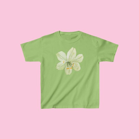 Discover Flower Paint Graphic Tee, Lime Flower Spring Baby Tee