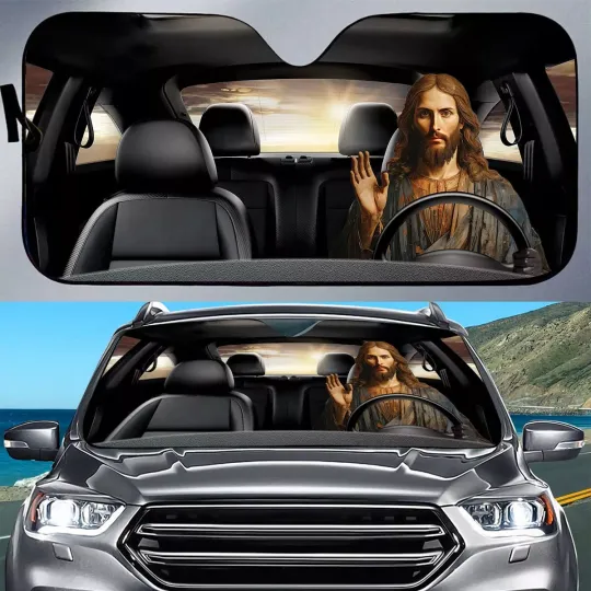 Discover Jesus Car Driving Windshield Sun Shade Jesus Christ Car Background Car Shade
