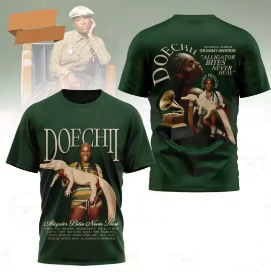 Discover Doechii Alligator Bites Never Heal 2025 AOP 3D T-shirt