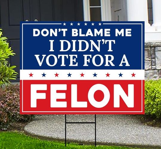 Discover Don't Blame Me I Didn't Vote for A Felon Yard Sign - Resist Hate, Anti-Trump