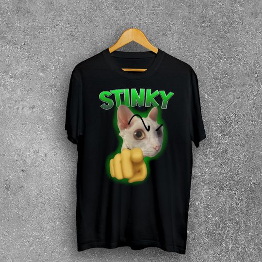 Discover Stinky Funny Cat Meme Tee Shirt, Silly Cats T-shirt, Brainrot Shirts