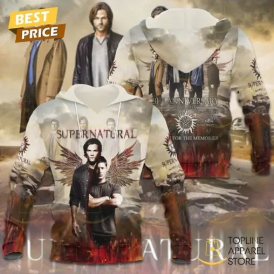 Discover Supernatural 20 Anniversary 2005-2025 Signature Thank You 3D Hoodie