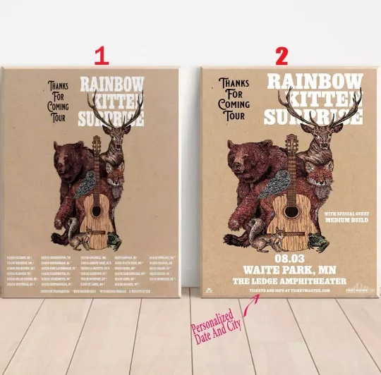 Discover Custom Rainbow Kitten Surprise Thanks For Coming Tour 2025 Poster