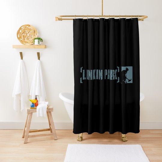 Discover Name and sprayer man logo Shower Curtain