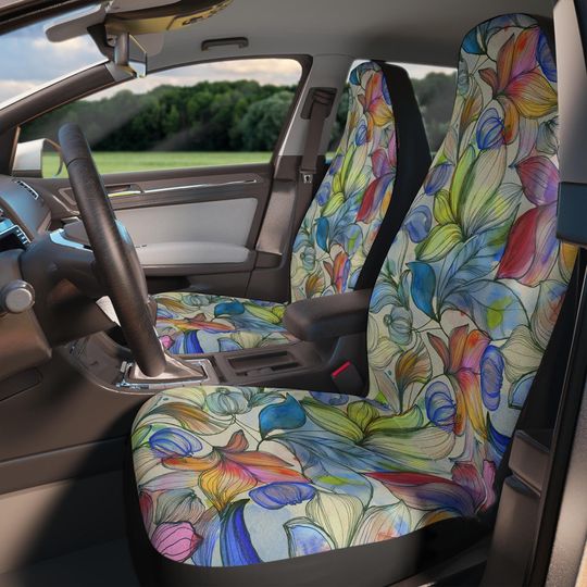 Discover Floral Car Seat Covers - Vibrant Flower Design