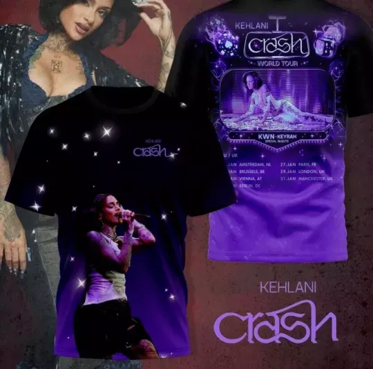 Discover Kehlani I Crash World Tour 2025 3D T-Shirt, Kehlani I Crash World Tour 2025 3D