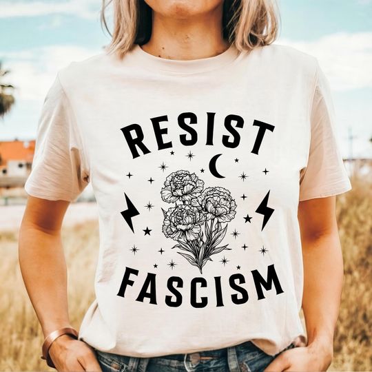 Discover Resist Fascism Shirt, Progressive Liberal T-Shirt, Anti-Fascist Gift Idea Tee