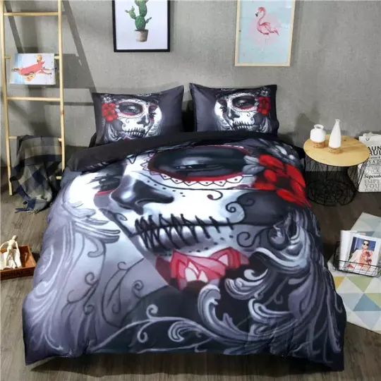 Discover Beauty Skull Full Bedding Duvet Cover Set (4pcs)