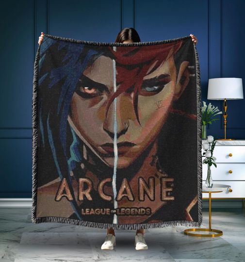 Discover Arcane Woven Blanket, Gaming Blanket, Jinx Blanket Vi Blanket