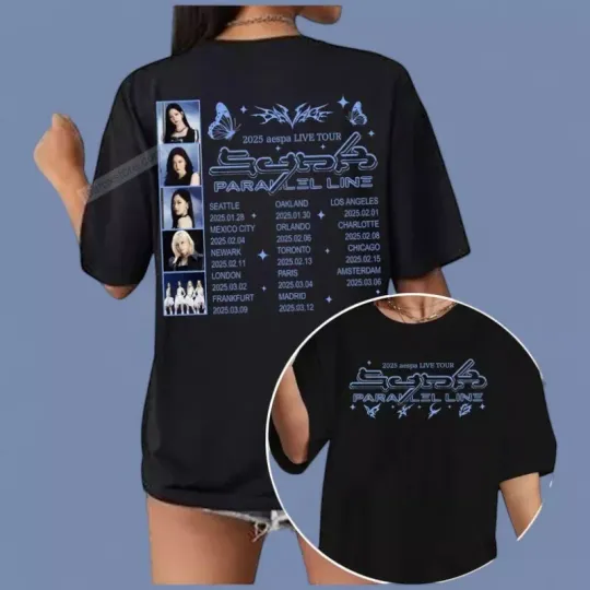 Discover Aespa Synk Parallel Line World Tour 2025 T-Shirt For Fans