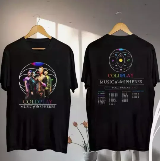 Discover 2025 Coldplay Music of the Spheres Tour T-Shirt, Coldplay Band 2025 Concert