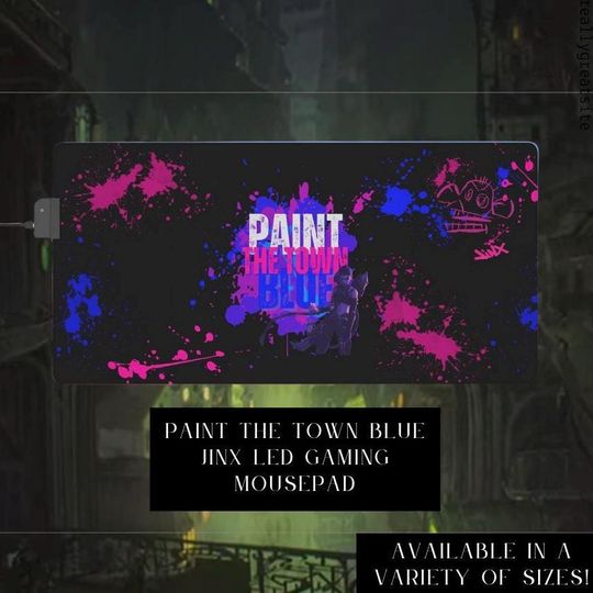 Discover Jinx Arcane LED Gaming  Desk Mat Desk Decor