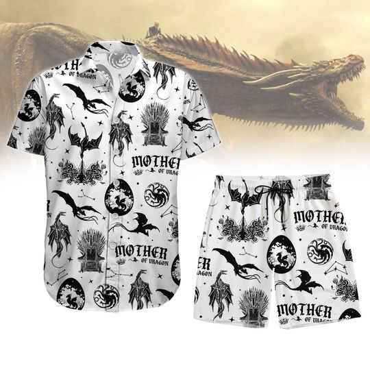Discover Mother Of Dragons Button Shirt Shorts, Dragon Lover Button Down Shirt