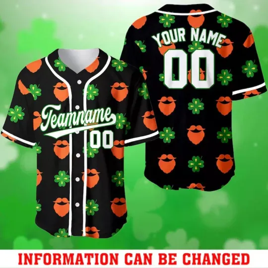 Discover Personalized St Patrick's Day Baseball Jersey, Custom Name and Number Baseball Jersey