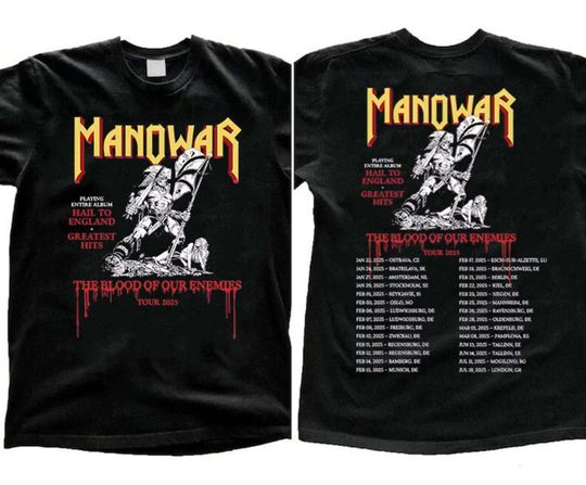 Discover Manowar Tour 2025 T-Shirt - Heavy Metal Band Shirt for Fans